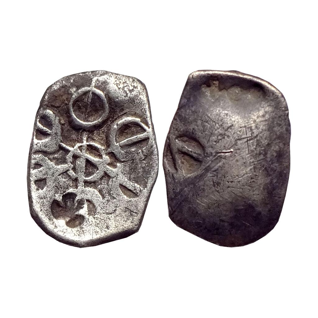 Ancient Punch Marked Coinage Gandhara Janapada Silver Shana or 1/8 Shatamana