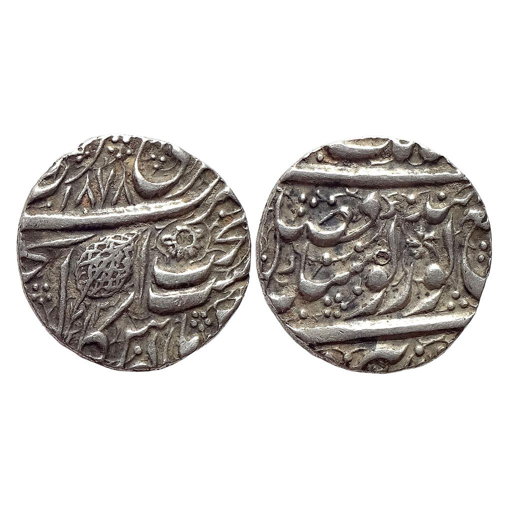 IK Sikh Empire Ranjit Singh  VS 1878 Amritsar Mint Nanakshahi Couplet Silver Rupee