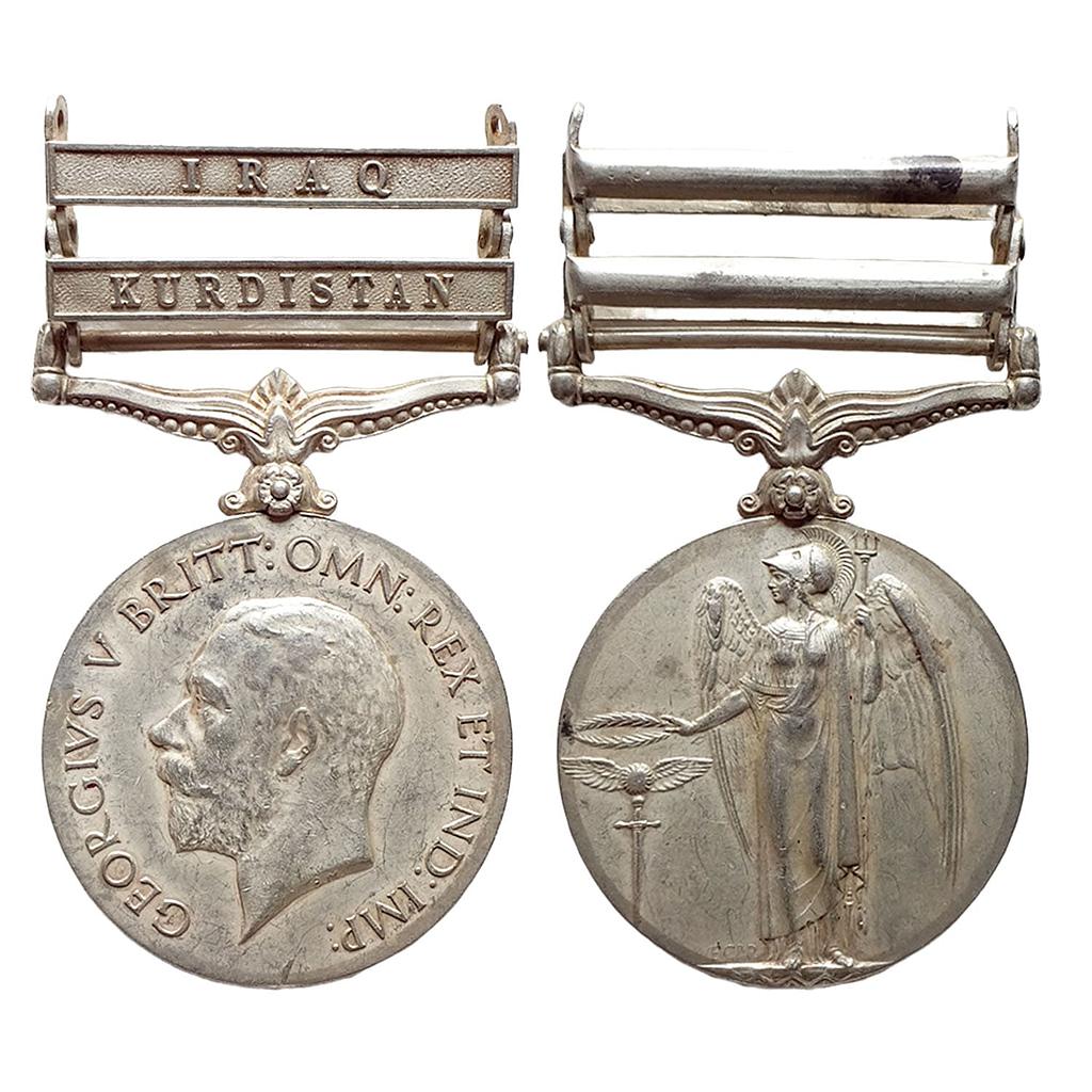 General Service Medal George V Iraq &amp; Kurdistan bar Silver Medal