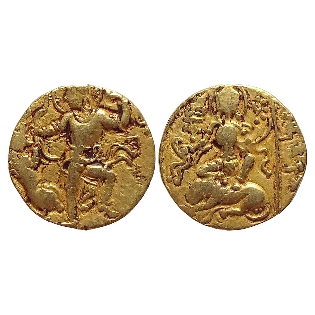 Ancient Guptas Chandragupta II Lion slayer type Gold Dinara