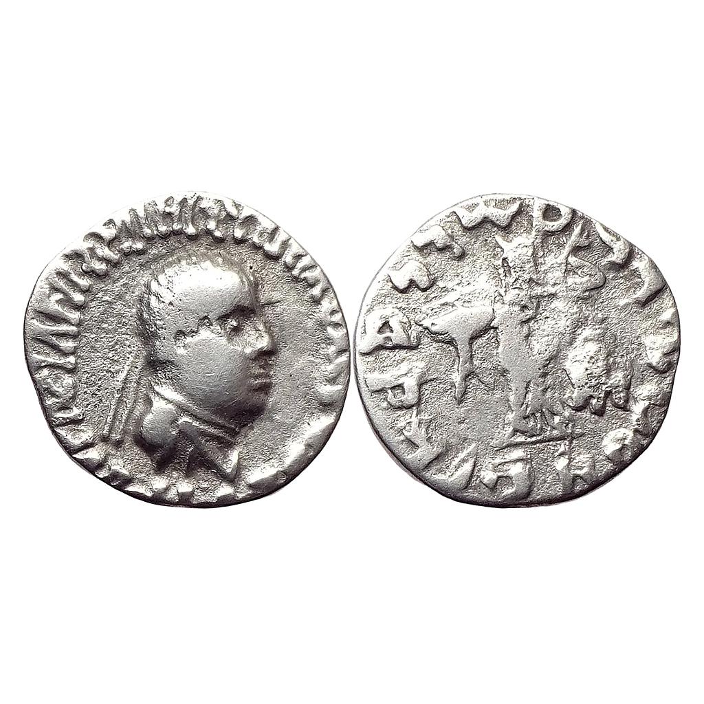 Ancient Indo-Greeks Apollodotus II Silver Drachm