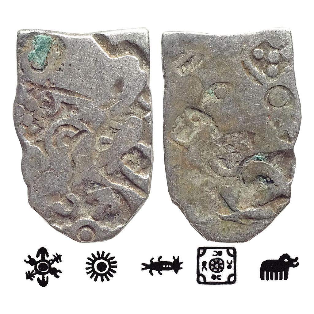 Ancient Punch Marked Coinage Mauryan Magadha Imperial Series IVb 355 Type Silver Karshapana