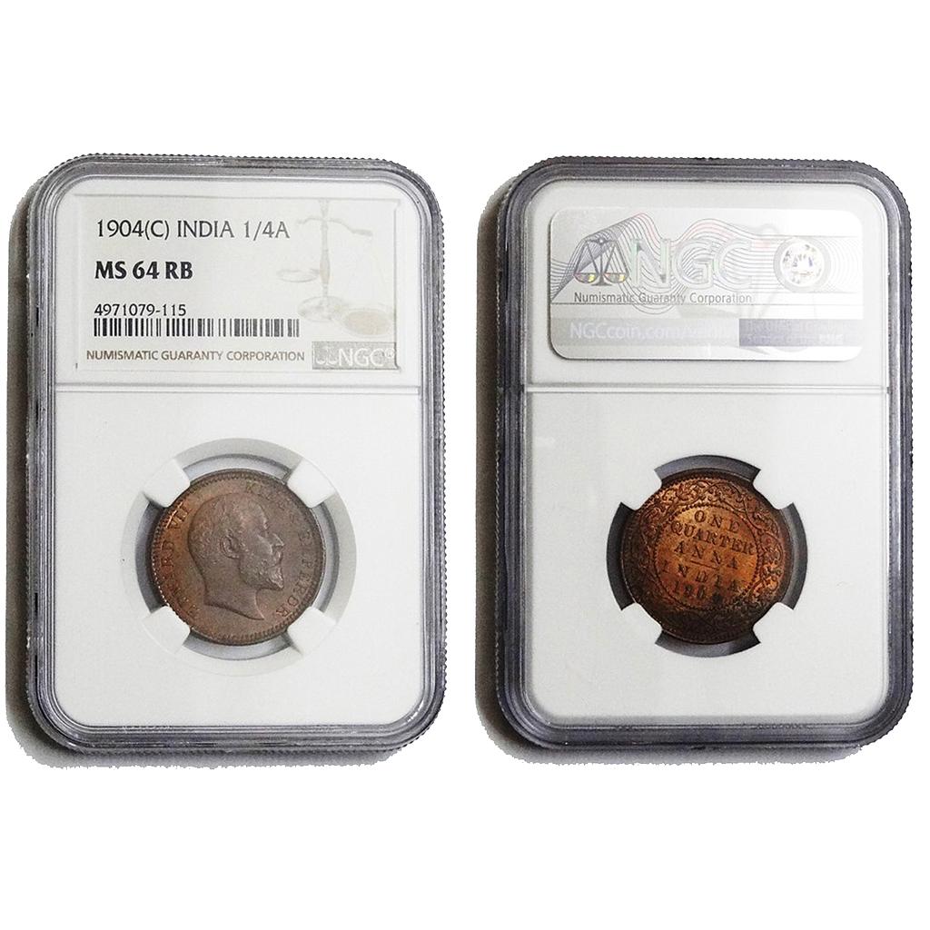 British India Edward VII Copper ¼ Anna