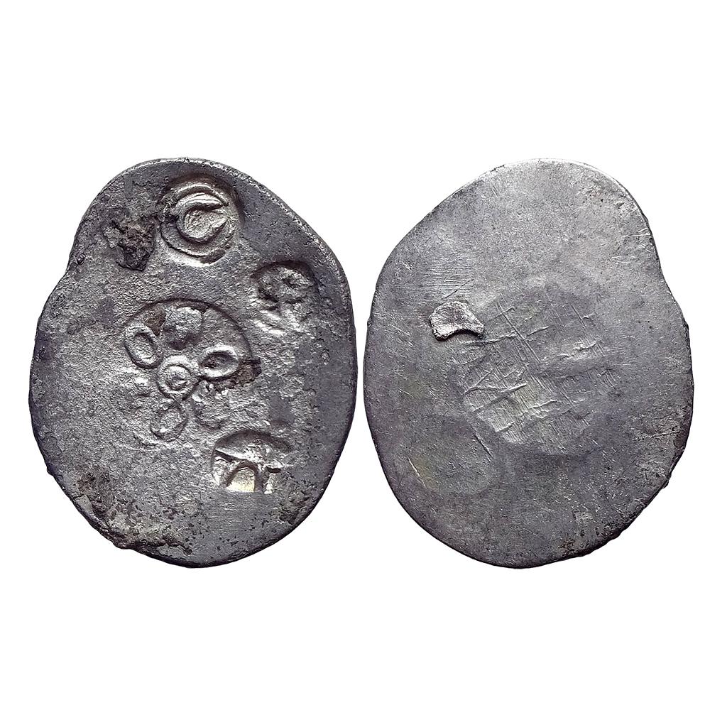 Ancient Punch Marked Coinage from lower Middle Ganga Valley Magadha Mahajanapada Series 0 Three Symbol type Silver Unit