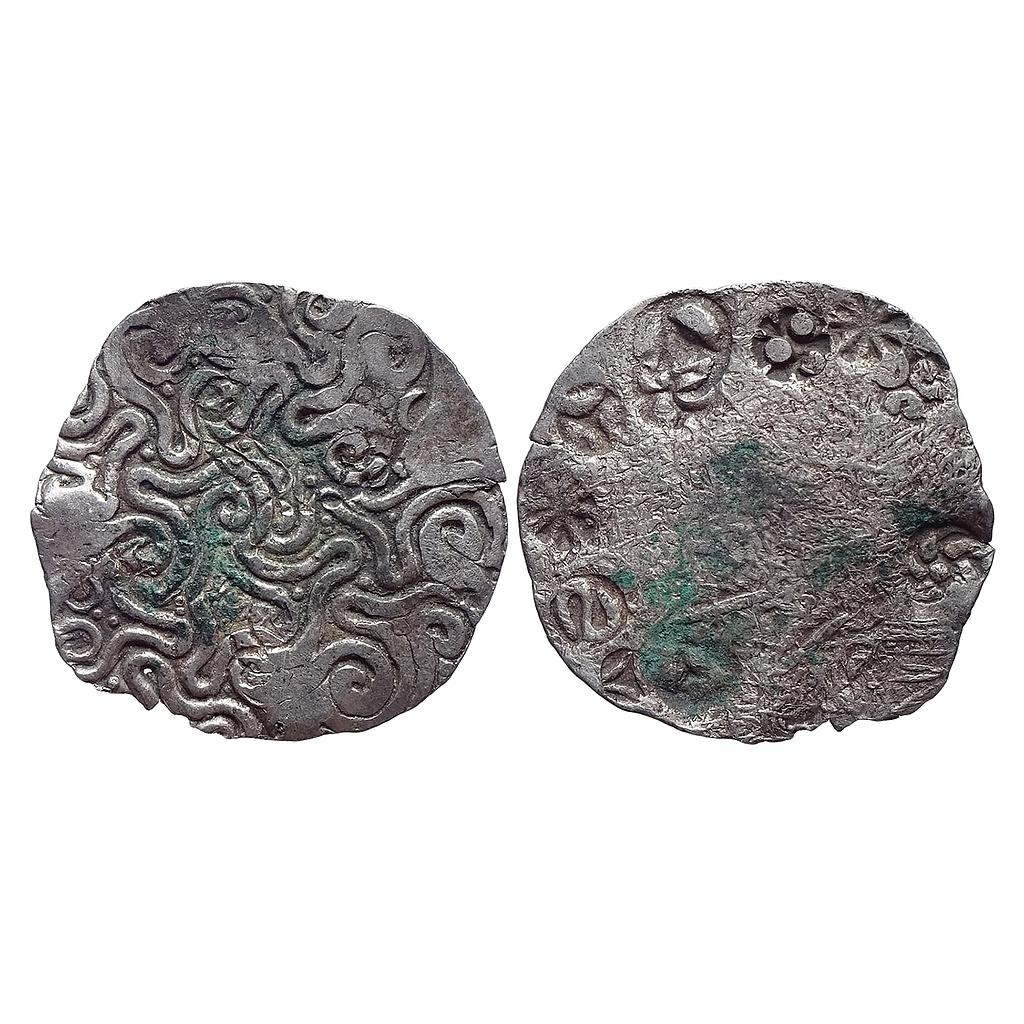 Ancient Punch Marked Coinage Whorl type of the Northern Upper Ganga region Normally attributed to Kuru or Dakshina Panchala Mahajanapada Silver Vimshatika
