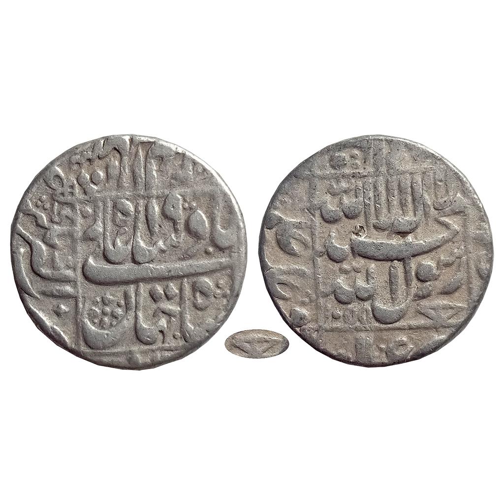 Mughal Shah Jahan Akbarnagar (full visible) Mint Silver Rupee