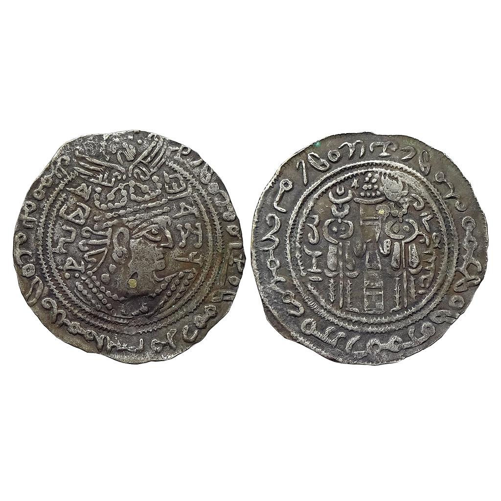 Ancient World Hunnic Tribes Western Turks Sandan Unknown / Uncertain Mint in Bactria Silver Drachm