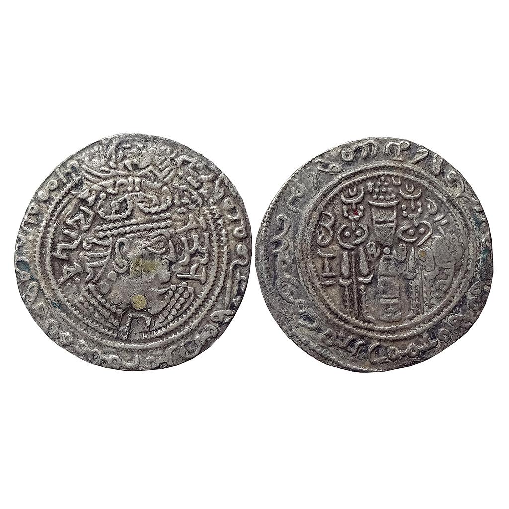 Ancient World Hunnic Tribes Western Turks Sandan Unknown / Uncertain Mint in Bactria Silver Drachm