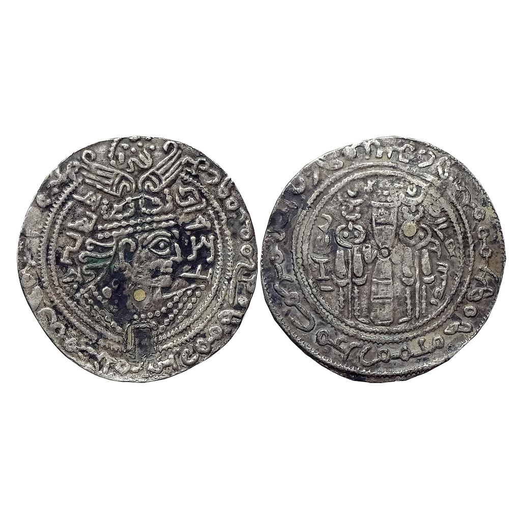 Ancient World Hunnic Tribes Western Turks Sandan Unknown / Uncertain Mint in Bactria Silver Drachm