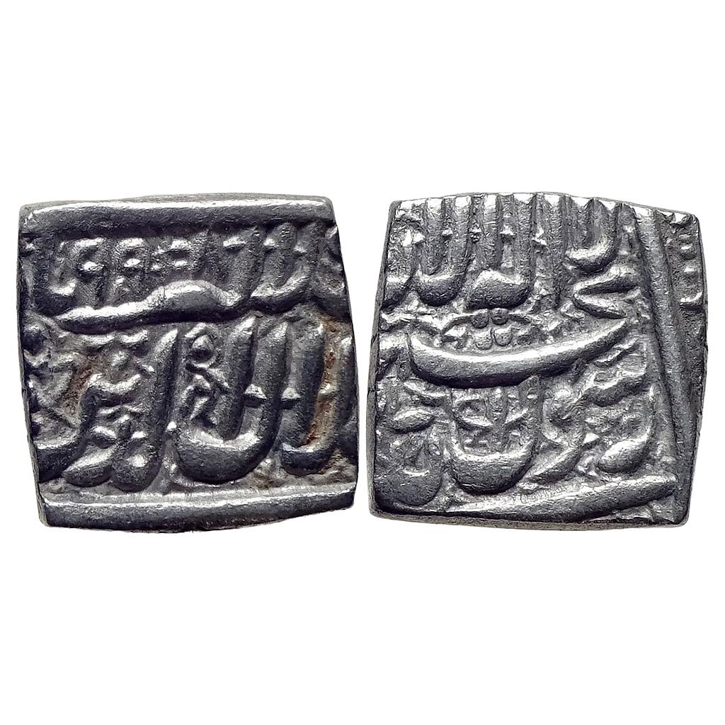 Mughal Akbar Dar-us-Sultanat Ahmadabad Mint Silver Square Rupee