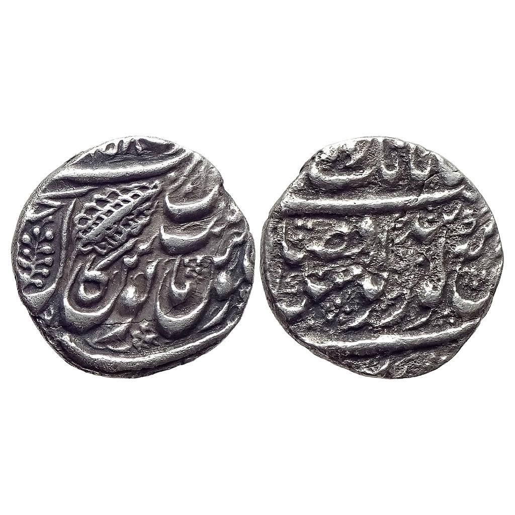 IK Sikh Empire Ranjit Singh VS 1858 Amritsar Mint Nanakshahi Couplet Silver Rupee