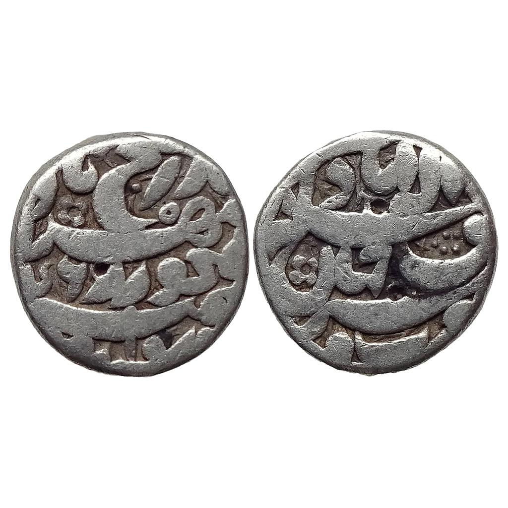 Mughal Akbar Rebellion Issue of Jahangir Allahabad Mint Bagharb -O- Sharq Couplet Silver Rupee