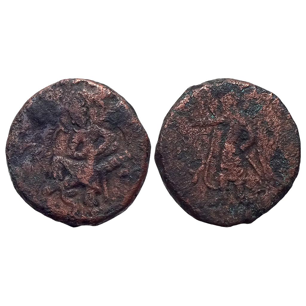 Ancient Kushanas Huvishka Mithra Copper Tetradrachm