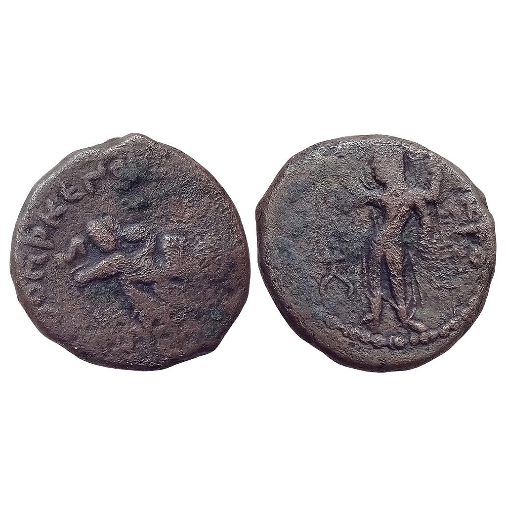 Ancient Kushanas Huvishka Oesho (Shiva) Copper Tetradrachm