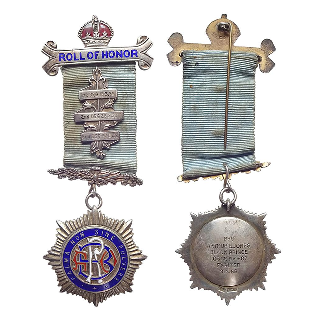 Roll Of Honor Palma Non Sine Pulvere enamelled &amp; awarded to Arthur B. Jones