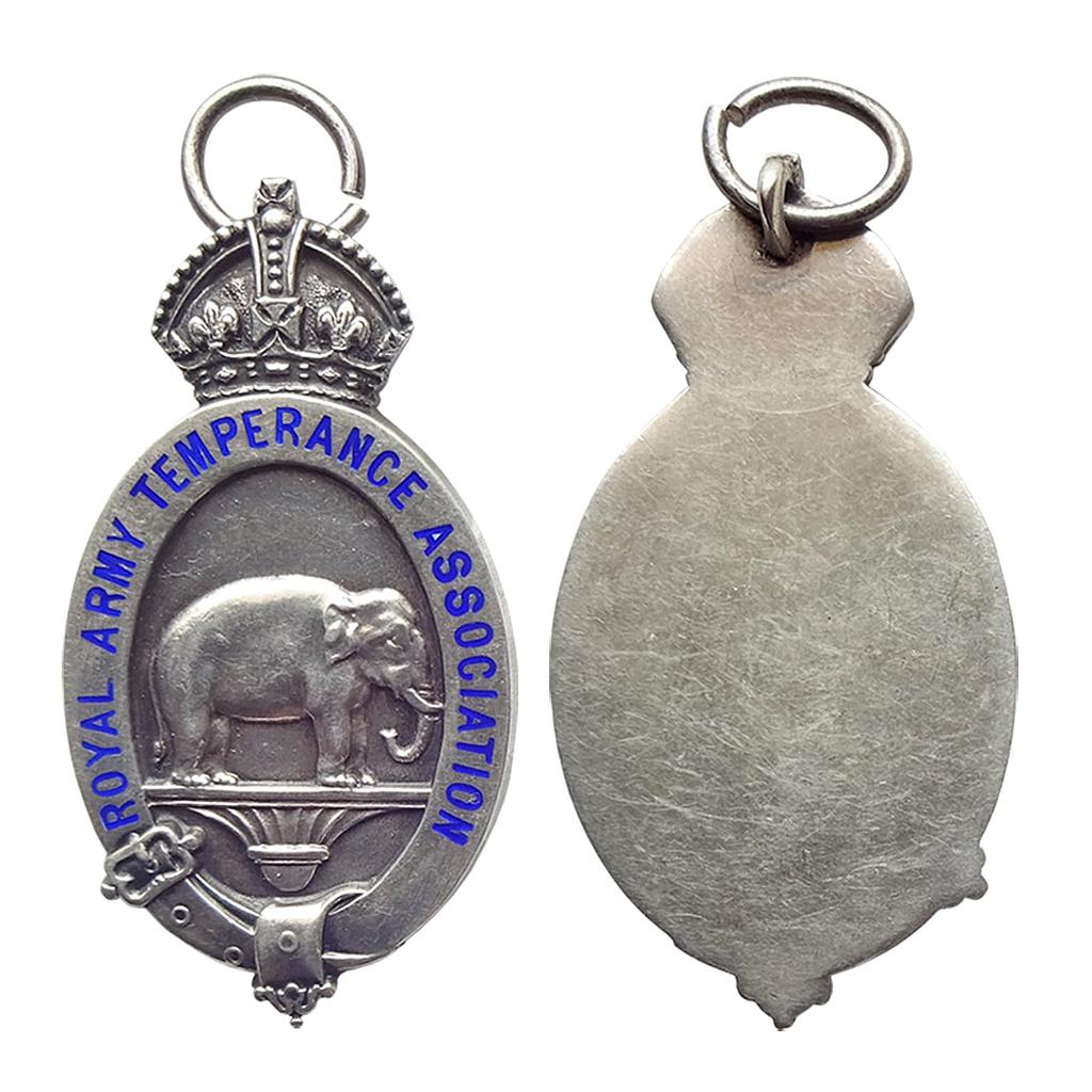 Royal Army Temeperance Association Silver Medal Elephant in center
