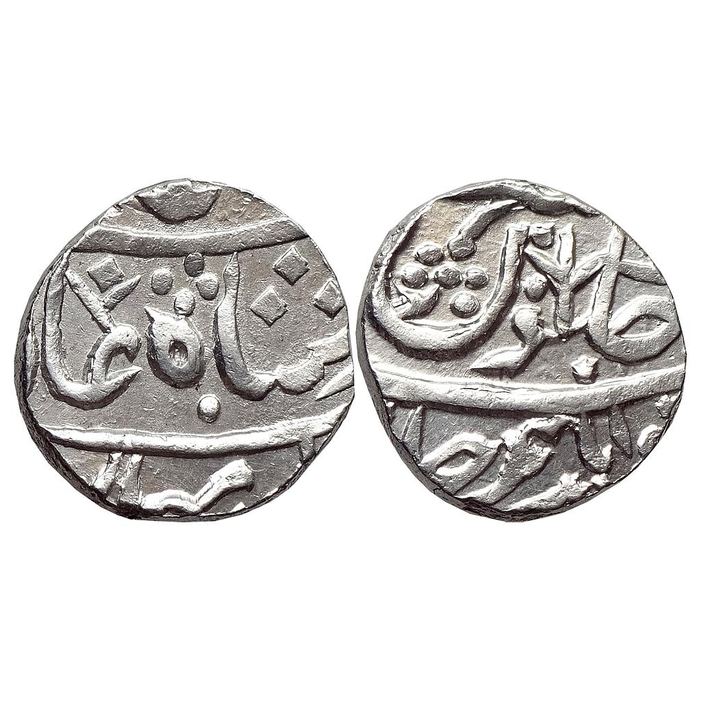IK Maratha Confederacy INO Shah Alam II Jafarabad urf Chandor Mint Silver Rupee