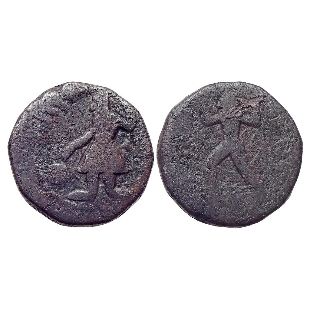 Ancient Kushanas Kanishka I Oado Vado Copper Tetradrachm