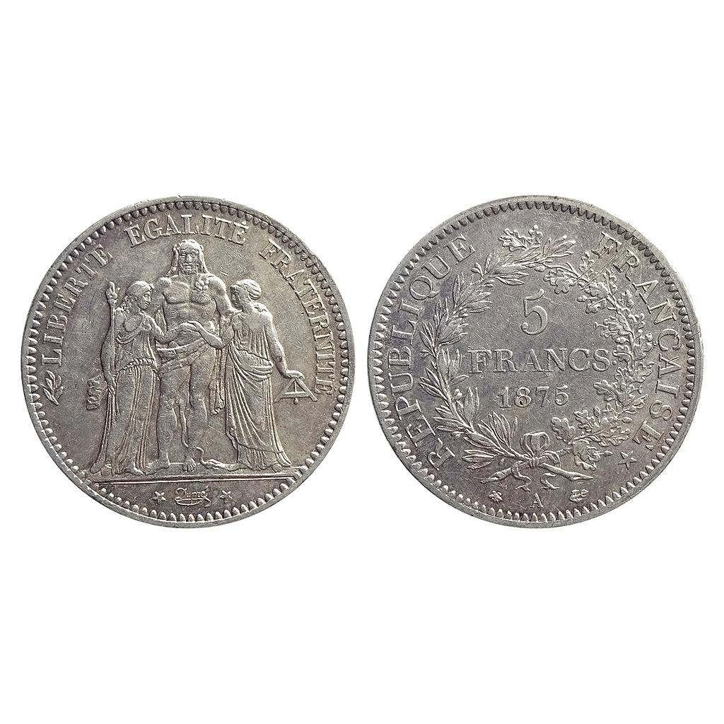 France, Silver 5 Francs, 1875 AD