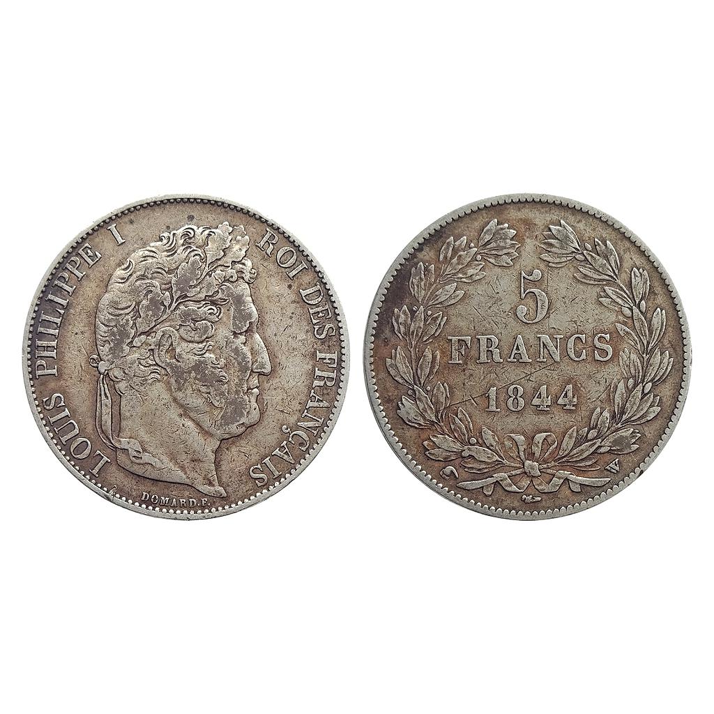 France, Silver 5 francs, 1844 AD