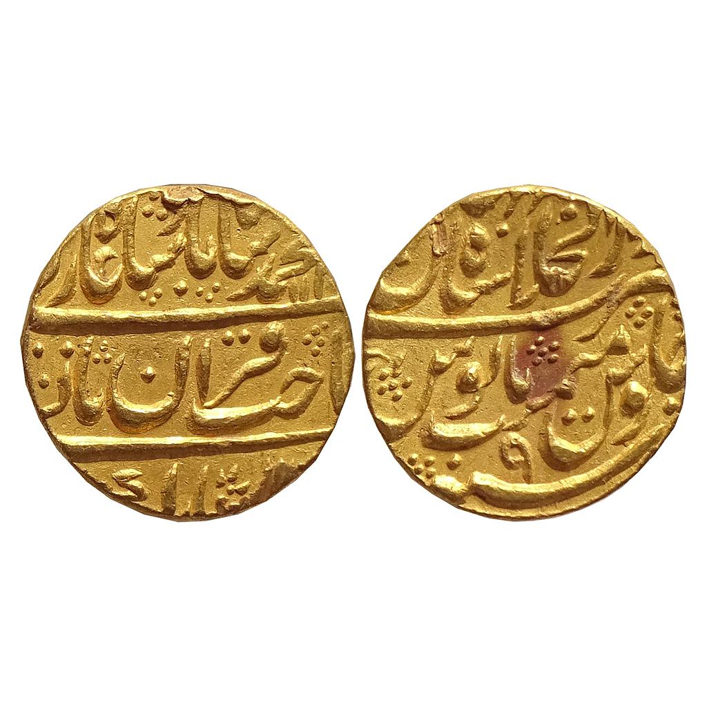 Mughal Muhammad Shah Dar-ul-Khilafat Shahjahanabad Mint Gold Mohur