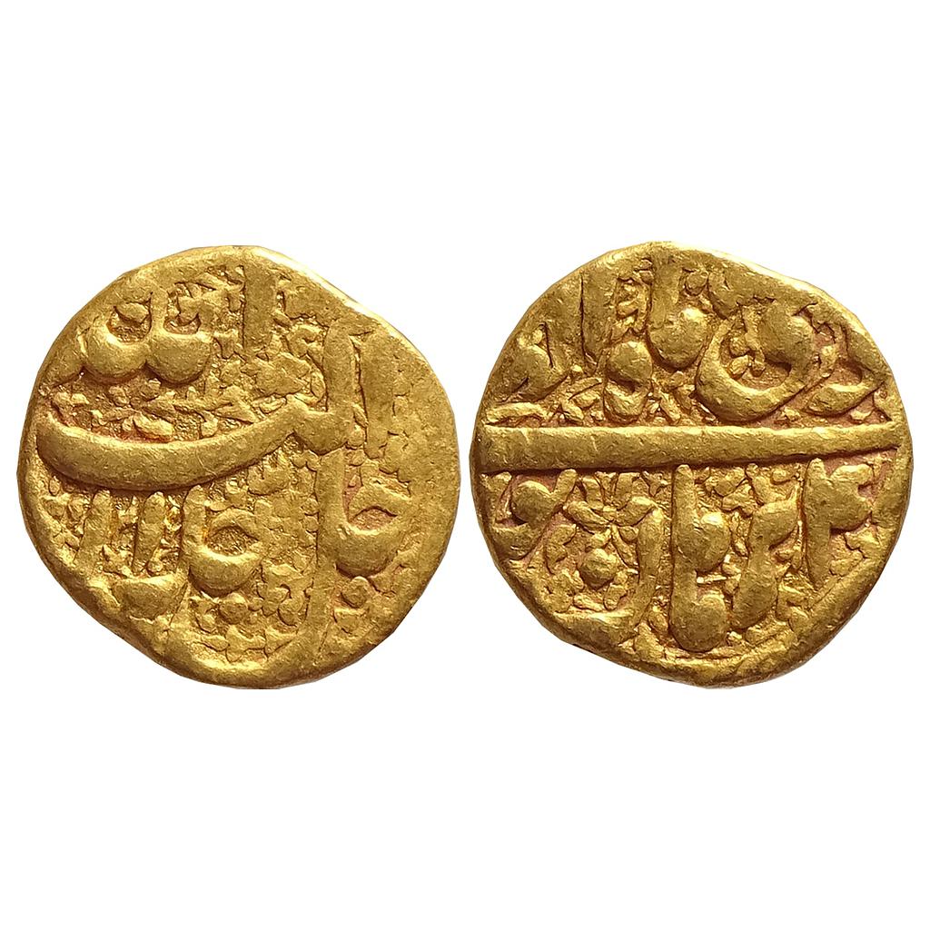 Mughal Akbar Burhanpur Mint Ilahi type Month Di Capricon Gold Mohur