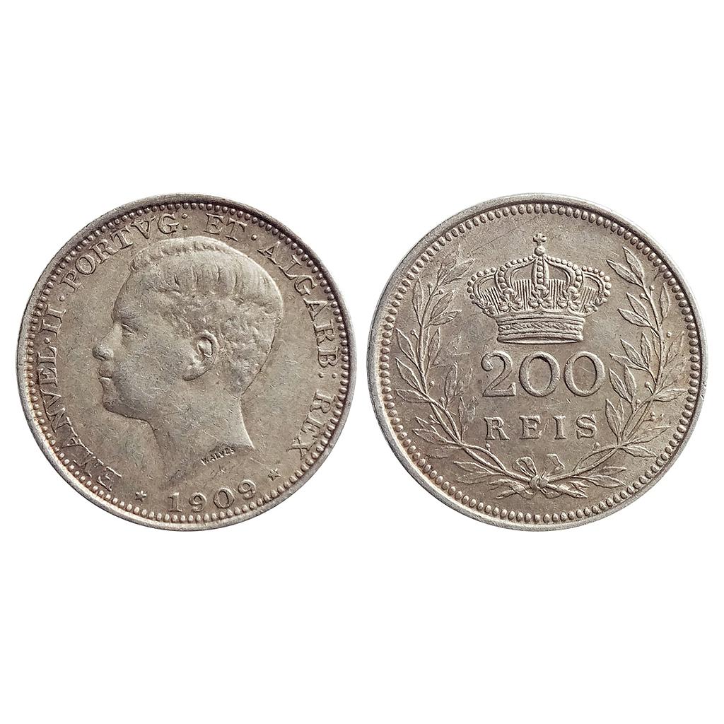 Portugal, Manuel II, Silver, 200 Reis