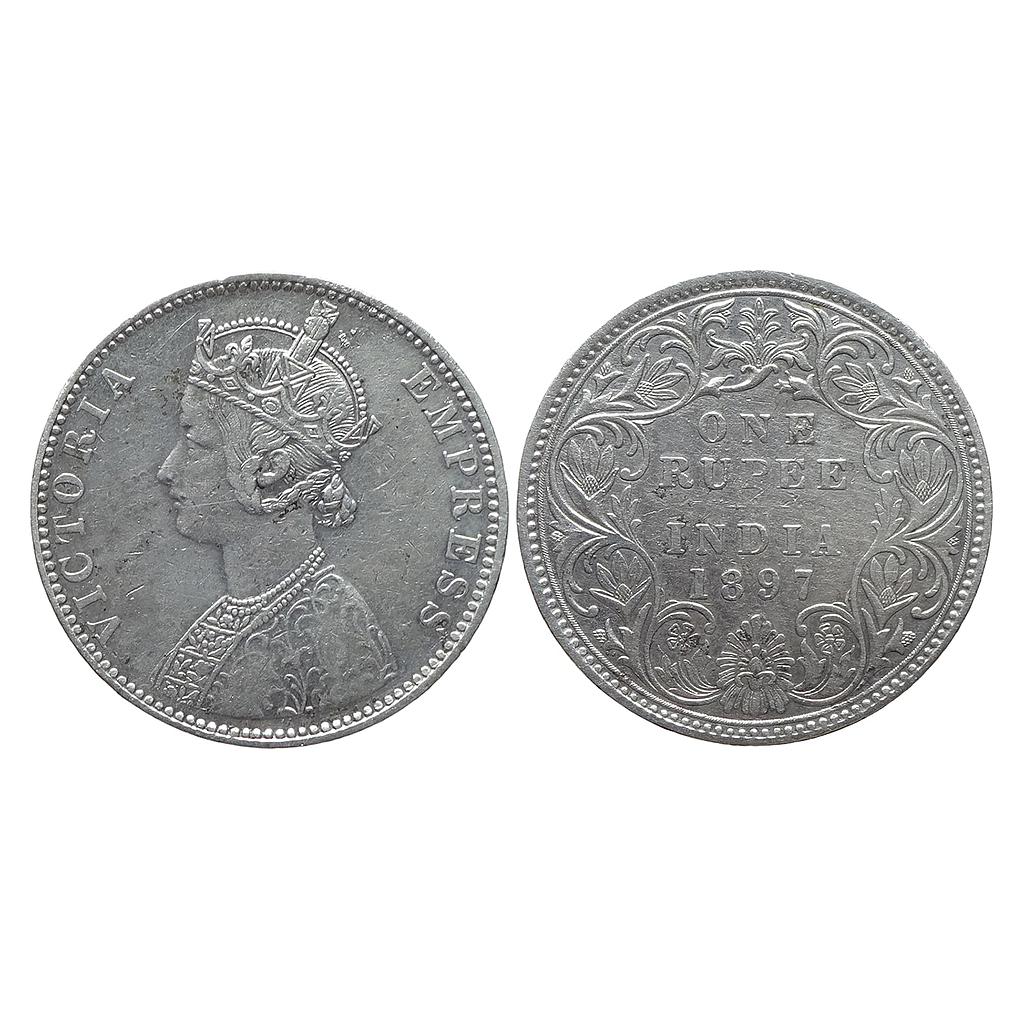 British India Victoria Empress 1897 AD  Bombay Mint Silver Rupee