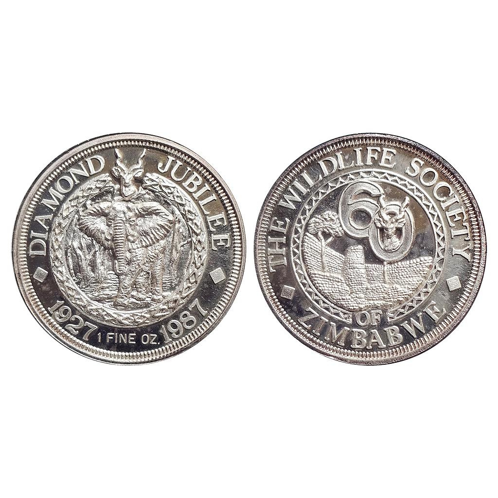 Zimbabwe, Diamond Jubilee, Silver Dollar