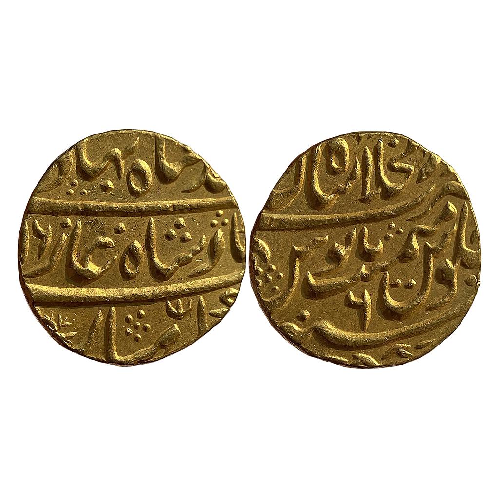 Mughal Ahmad Shah Bahadur Dar ul-Khilafat Shahjahanabad Mint Gold Mohur