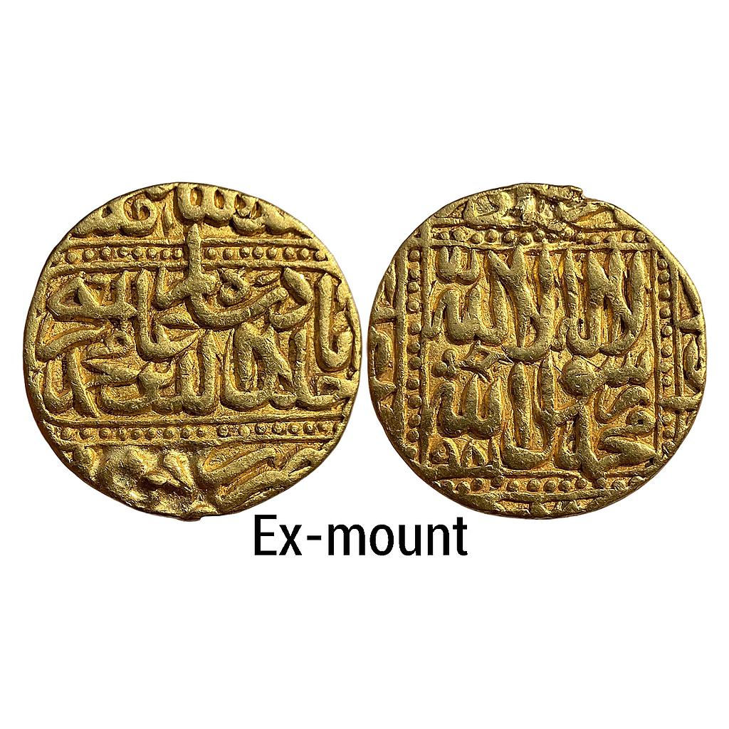Mughal Akbar Hazrat Delhi Mint Ex-mount Gold Mohur
