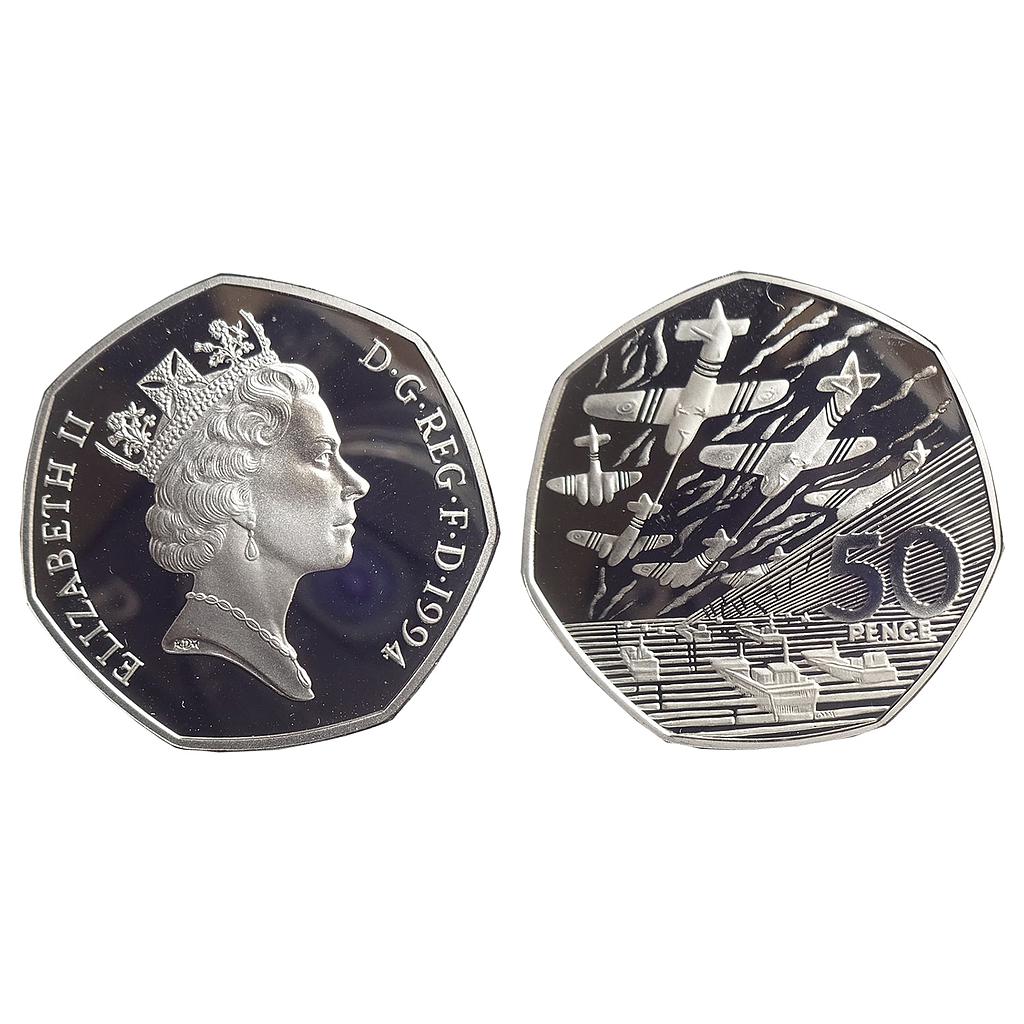 United Kingdom, HM Queen Elizabeth II, Silver 50 Pence, 1994 AD