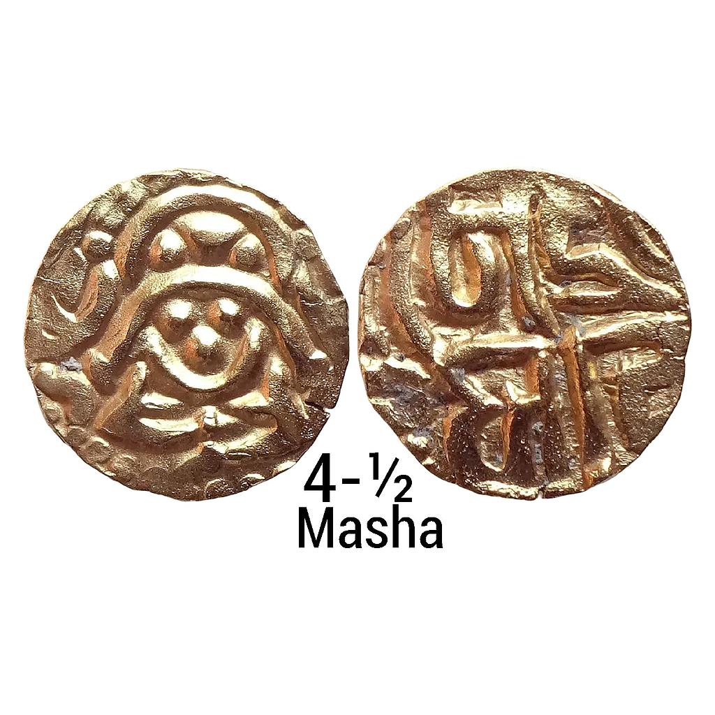Hindu Medieval Kalachuris of Tripuri Gangeyadeva Base Gold 4-1/2 Masha