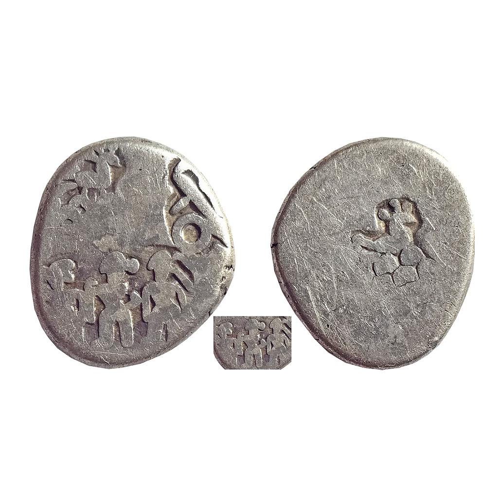 Ancient, Archaic Series, Punch Marked Coinage, Magadha imperial Series, Three Human Figures, Silver Karshapana