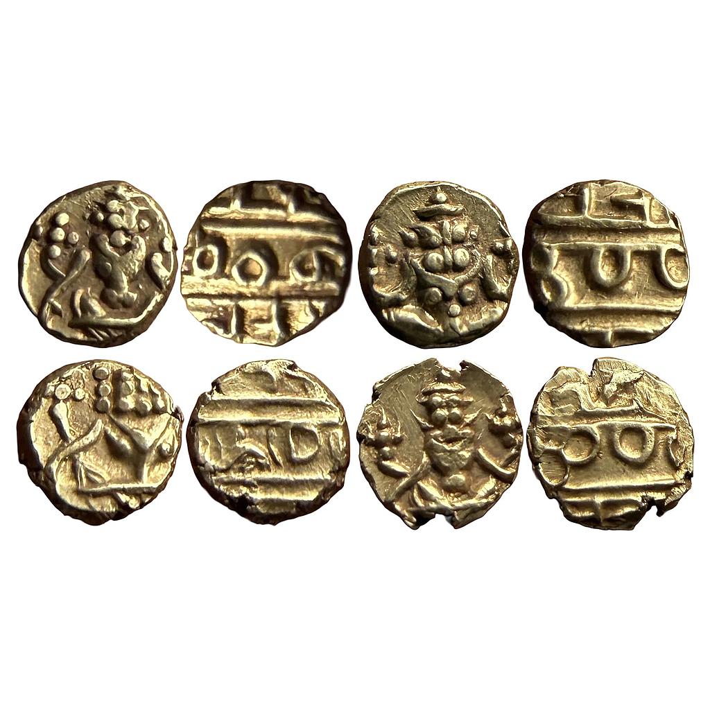 IPS Mysore Krishna Raja Wodeyar Set of 4 Coins Gold Fanam