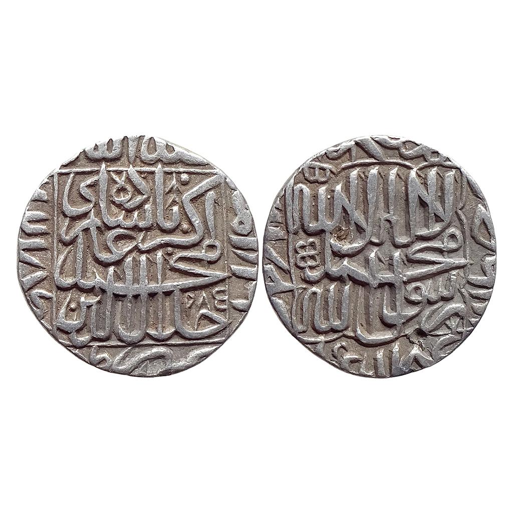 Mughal Akbar Bhakkar Mint Silver Rupee