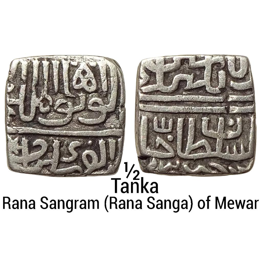 Malwa Sultan Rana Sangram of Mewar Silver 1/2 Tanka
