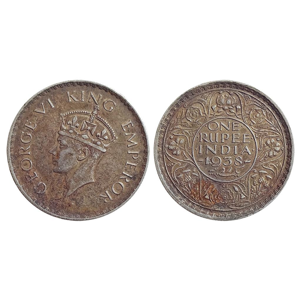 British India, George VI, 1938 AD, Bombay Mint, Silver Rupee