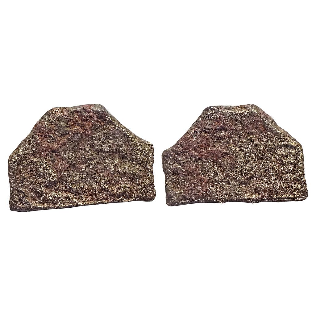 Ancient, Post-Mauryan, Mitras of Kaushamabi, Radhamitra, Hexagonal shaped type, Cast Copper