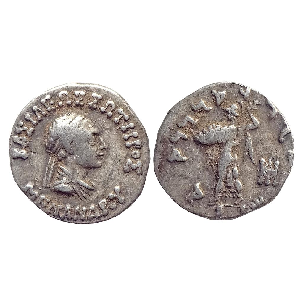 Ancient Indo-Greeks Menander I Bilingual series Silver Drachm