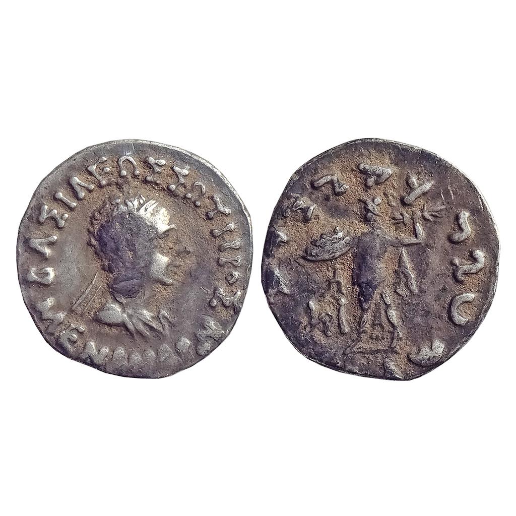 Ancient, Indo-Greeks, Menander I, Bilingual series, Silver Drachm