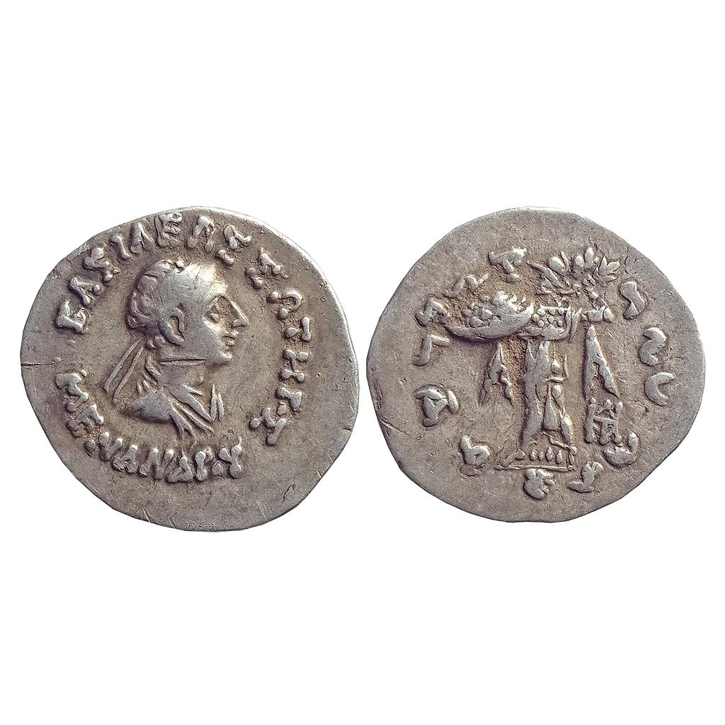 Ancient, Indo-Greeks, Menander I, Bilingual series, Silver Drachm