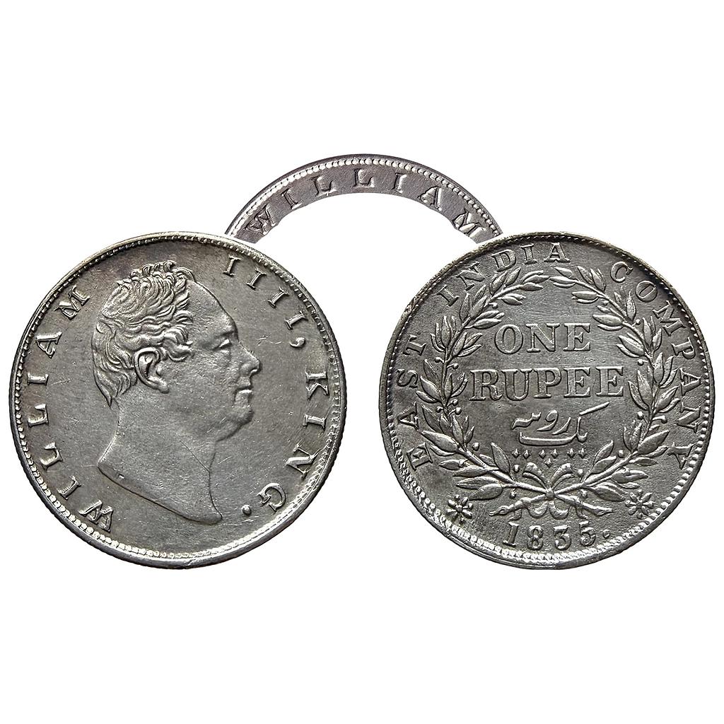 EIC William IV 1835 AD Calcutta Mint Dug out F (i) Obverse D / III bud leaves 19 Berries Silver Rupee