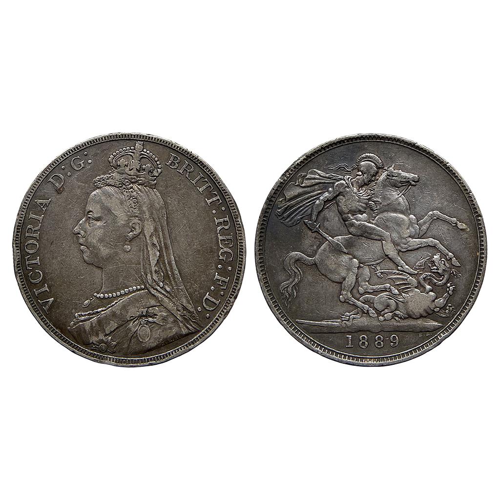 Great Britain Victoria 1889 AD Silver (.925) 1 Crown
