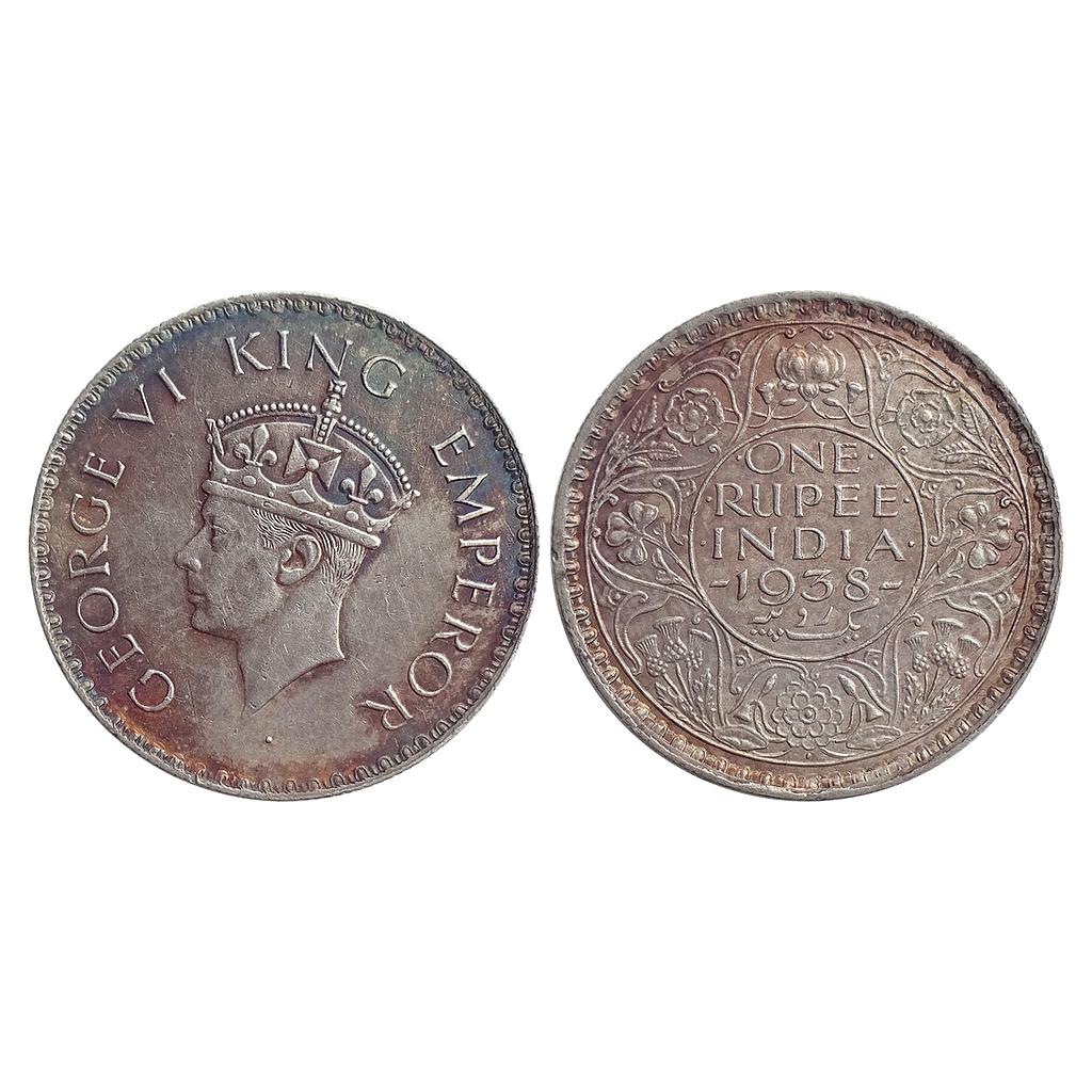 British India, George VI, 1938 AD, Bombay Mint, Silver Rupee