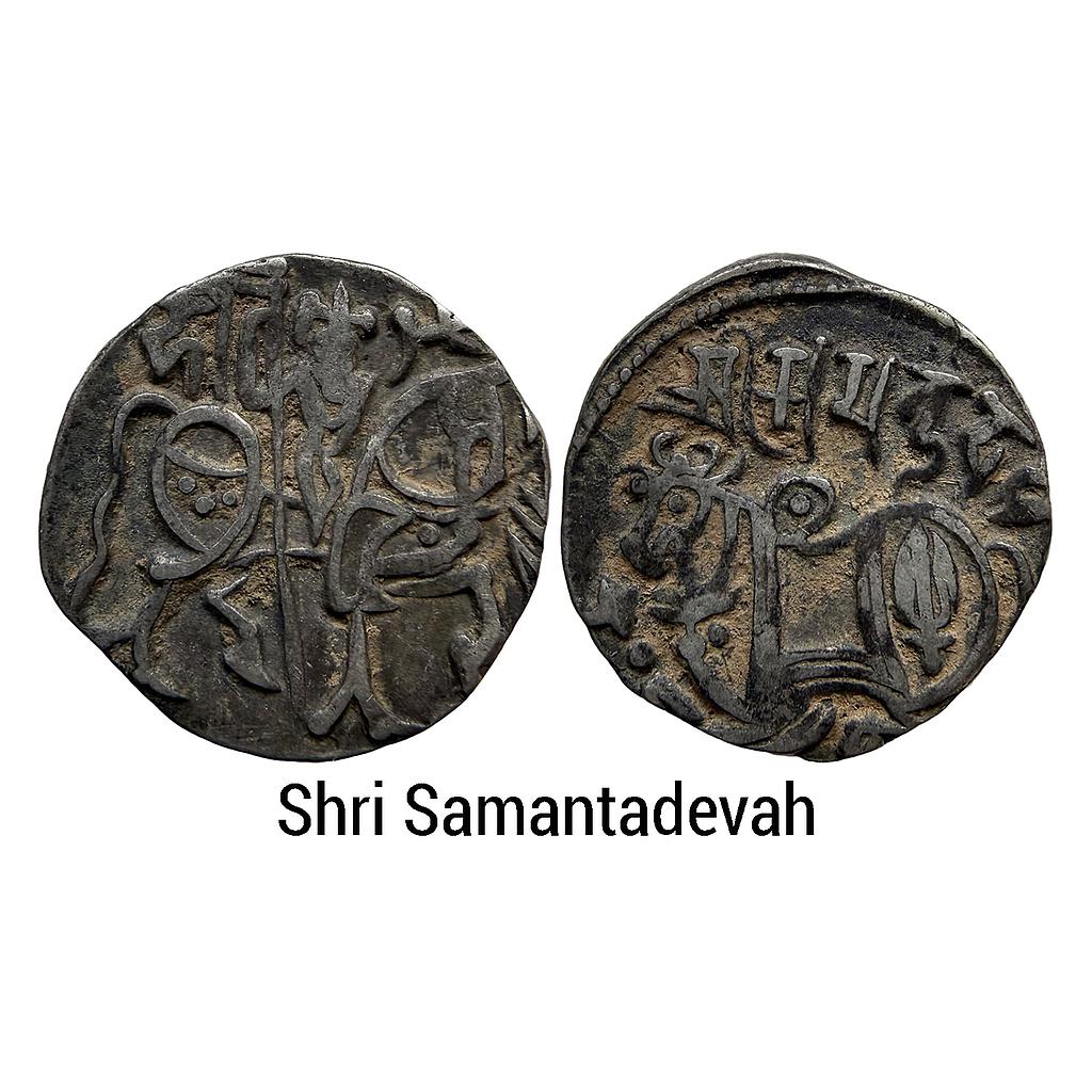 Hindu Medieval Hindu Shahi rulers of Oahind dynasty Shri Samantadeva Silver Jital