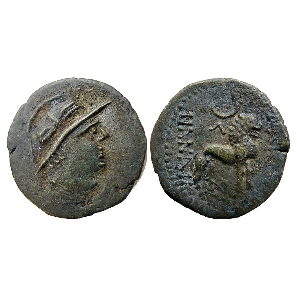 Ancient Bactria Yueh-Chi tribes Sapalbizes Silver Double Obol