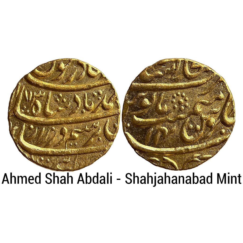 IK Durrani Ahmad Shah Durrani Dar-al-Khlifat Shahjahanabad Mint Gold Mohur