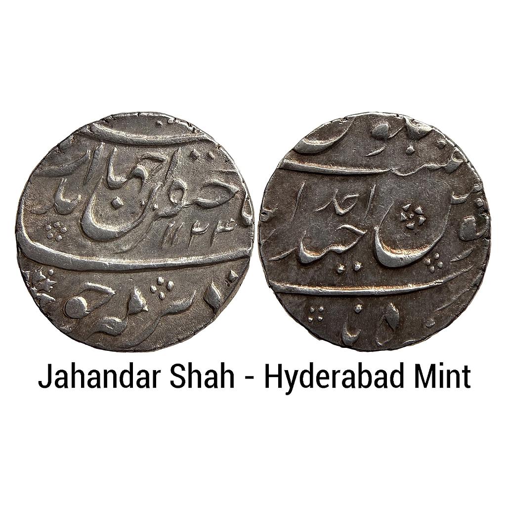Mughal Jahandar Shah Farkhanda Bunyad Hyderabad Mint Silver Rupee