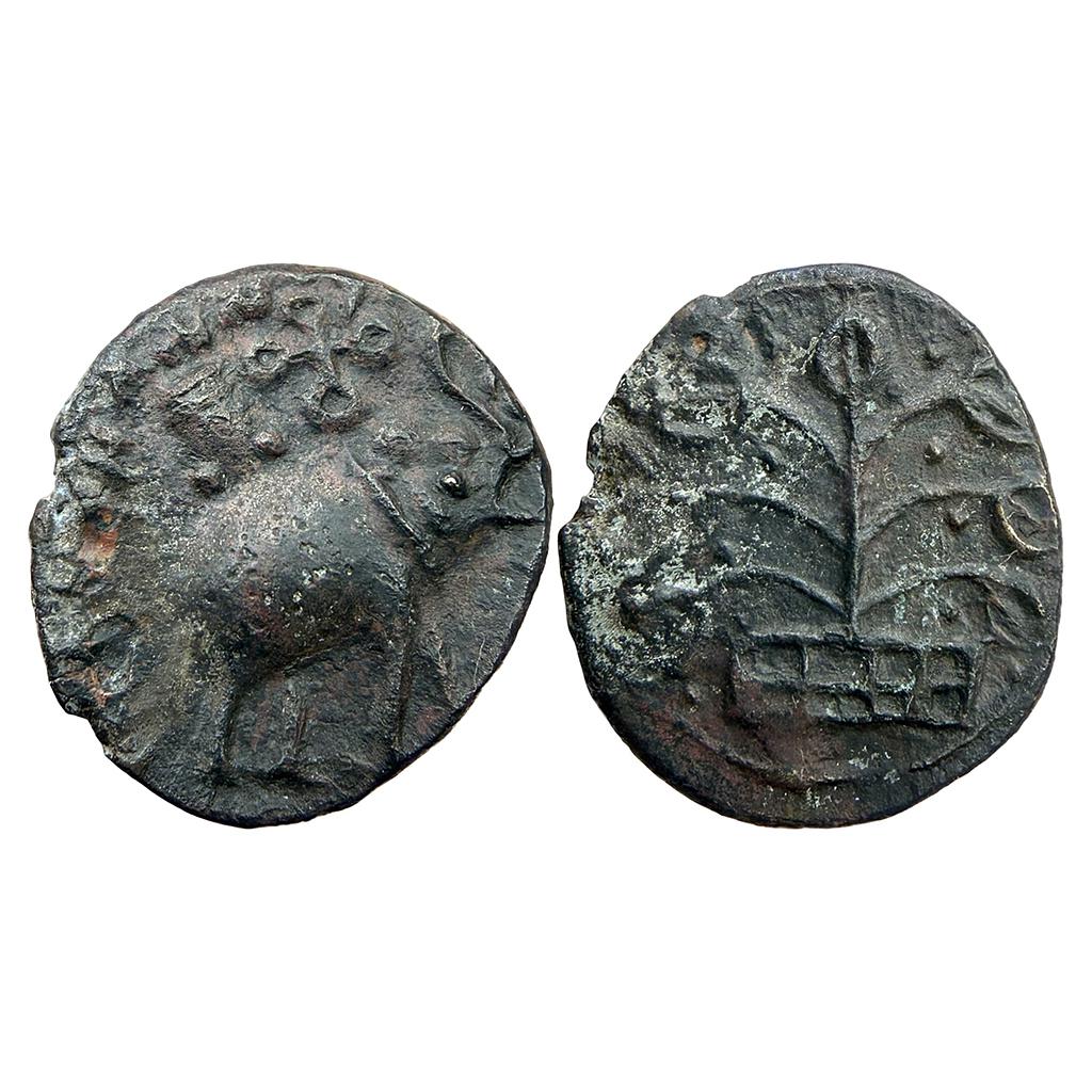 Ancient Satavahana Dynasty Kochiputa Siri Satakarni Copper Unit